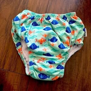 Green Sprouts Baby Reusable Swim Diaper – 24M, Fish Print‎